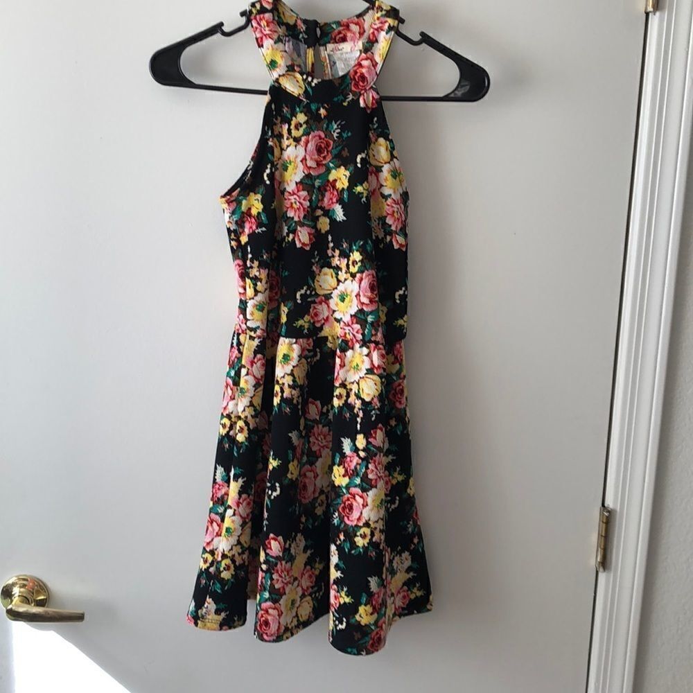L8ter Floral Skater Dress Size S Gently Used